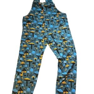 Rising International Blue and Orange Mushroom Print Jumpsuit